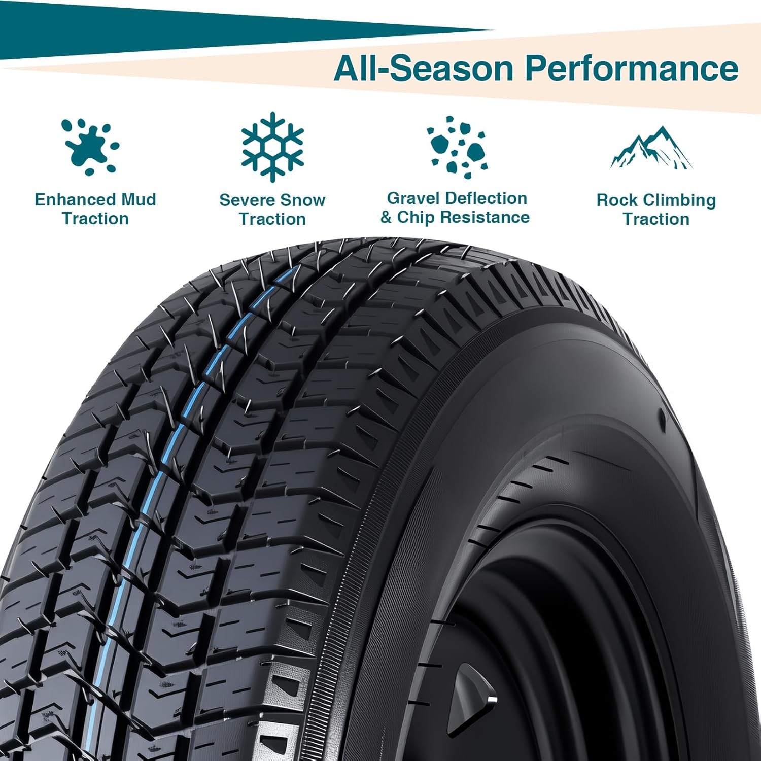 2-Pack ST175/80D13 Trailer Tires with Rims, 5 Lug on 4.5″ Bolt Pattern, 6PR Load