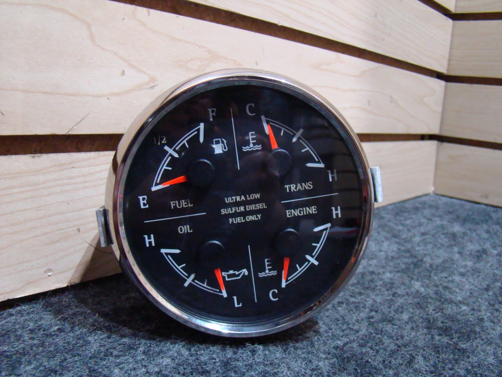 USED RV MEDALLION 4 IN 1 FUEL / TRANS / OIL / ENG DASH GAUGE P/N: 8653-50006-29