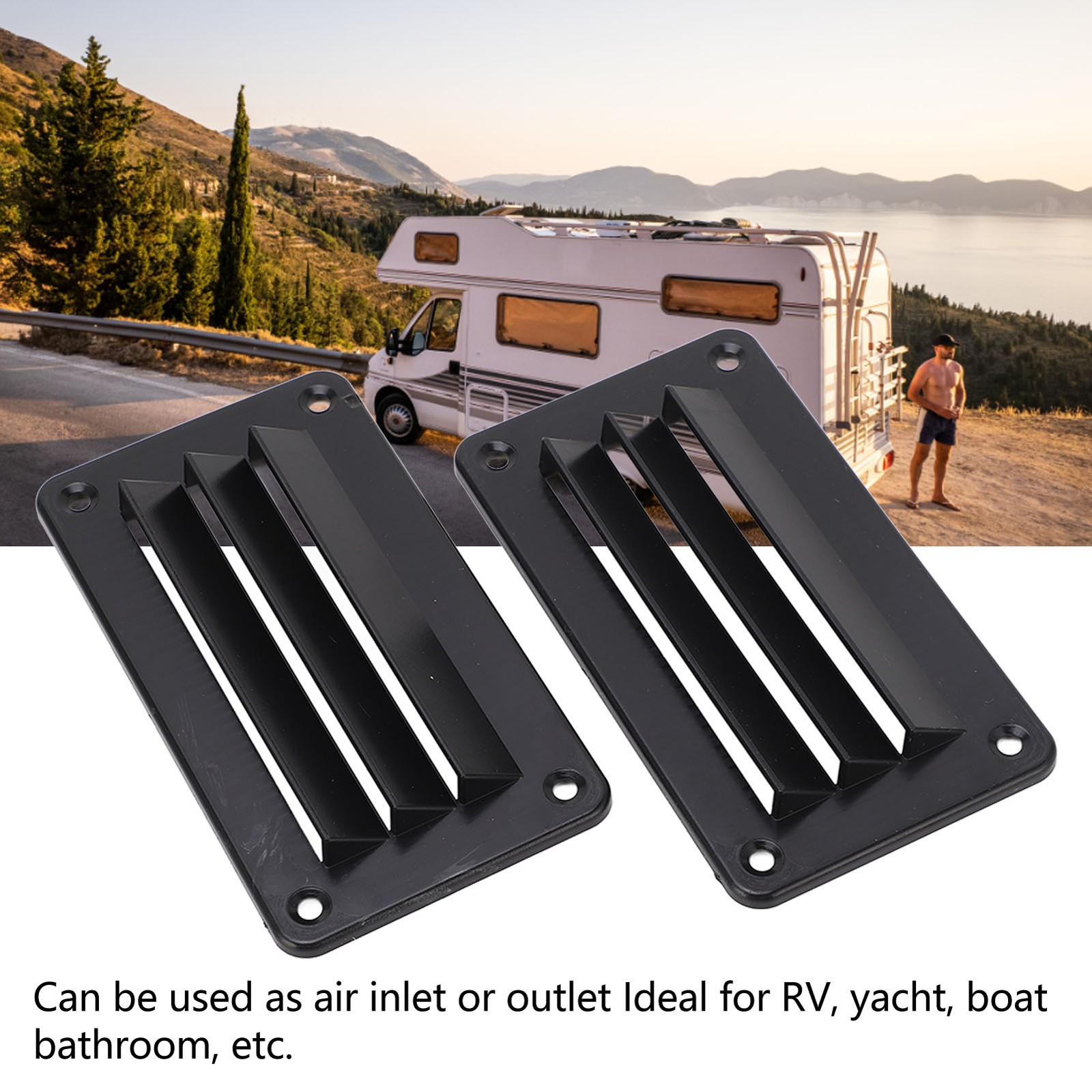 ­2pcs RV Air Vent Louver Bathroom Office Ventilation Outlet Grille Louver For