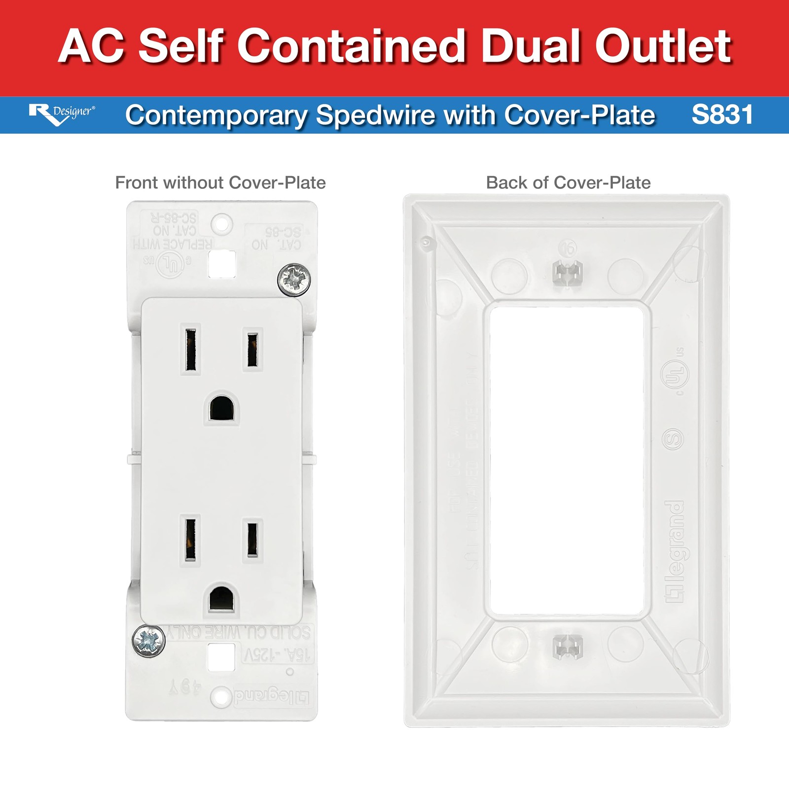 Dual AC Outlet for RV – Self-Contained Electrical Socket 125V UL Listed