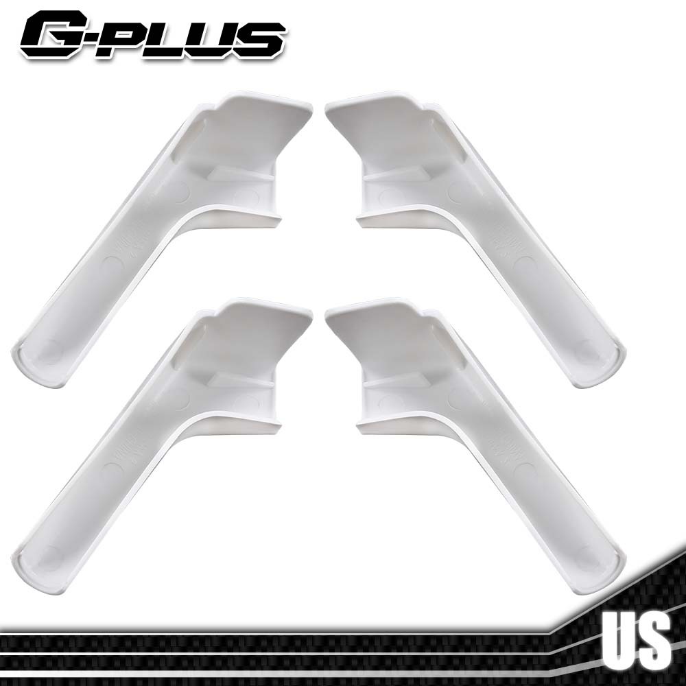 4 Pack White RV Rain Gutter Spout Extensions 3 1/2 inch 2 Left 2 Right