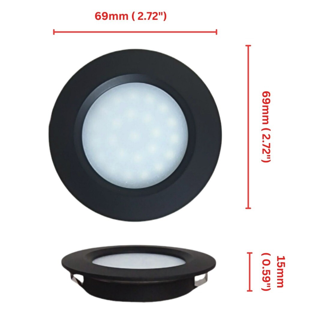4 x LED 12V Spot Lights Touch Switch Dimmable Caravan Motorhome Boat Downlights