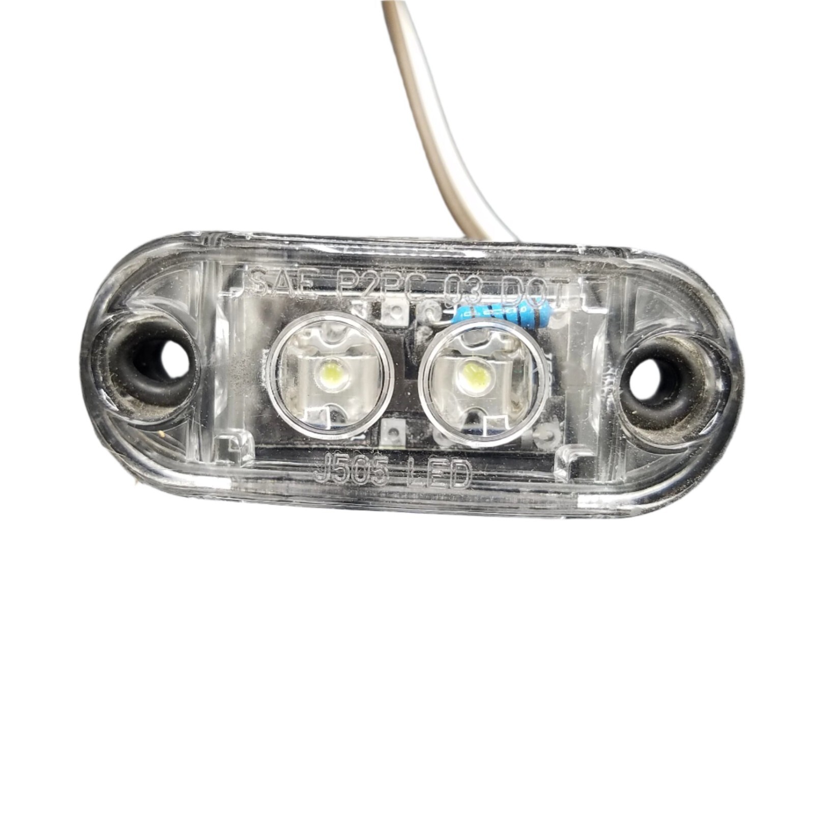 1 x 2.5 Oval White Clear LED Marker Light Trailer Truck Motorcycle