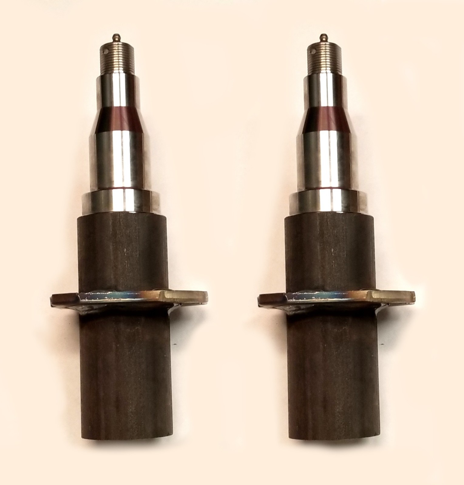 TWO Trailer Axle Spindle #42 6000# 7000# W/ Brake flange EZ Lube Hub Stub shaft