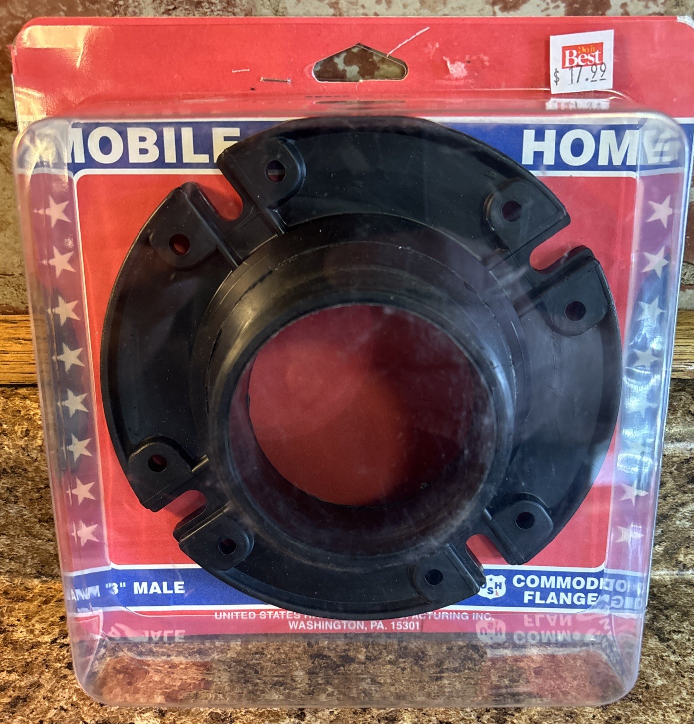 NEW United States Hardware 3” P-110C RV / Mobile Home MALE Commode Flange ✅