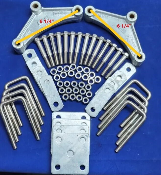 Stainless & Galvanized Tandem Boat Trailer Axle Shackle w/ 2″Square U-bolt Kits6