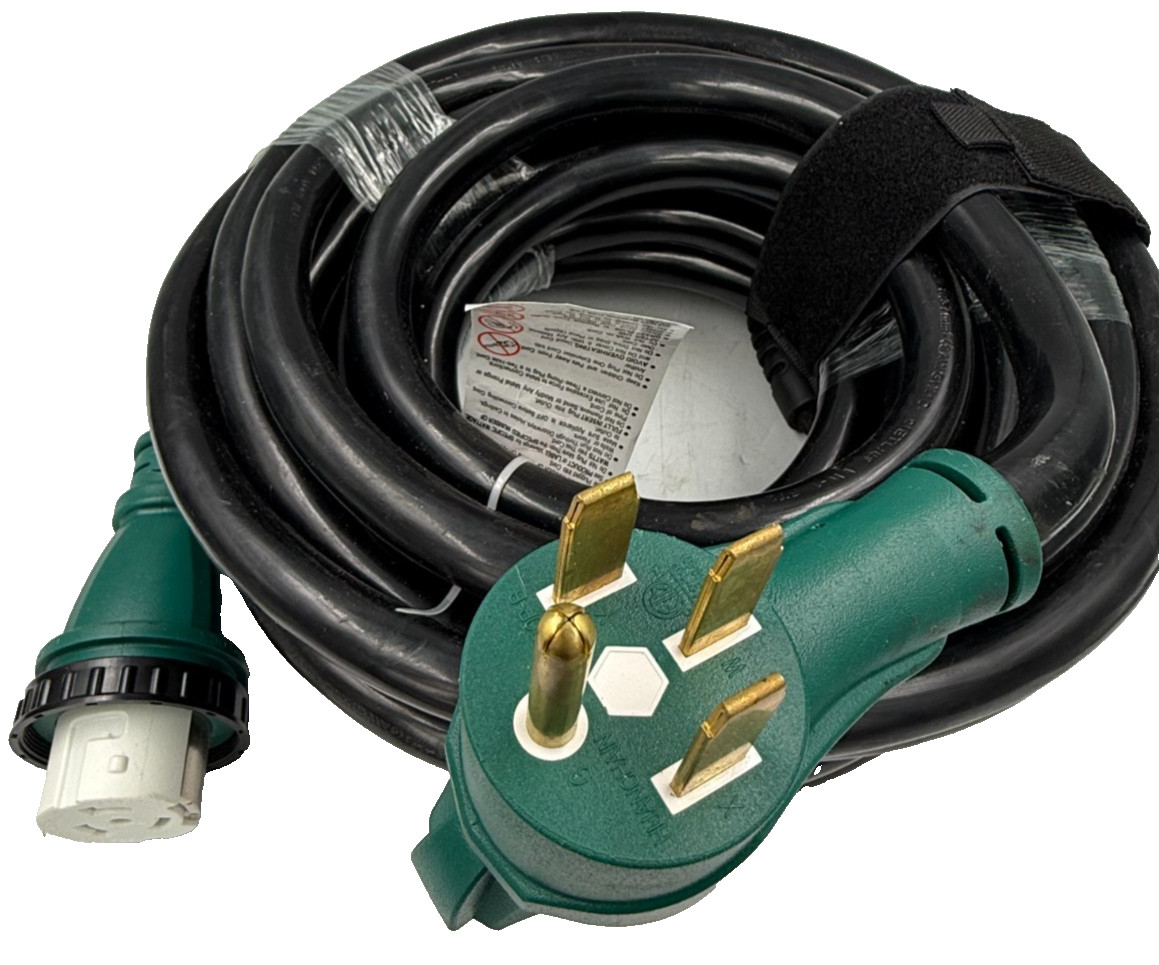 RV STW Wire 50 Amp Generator Extension Cord 50 Feet NEMA 14-50P Male to SS2-50R