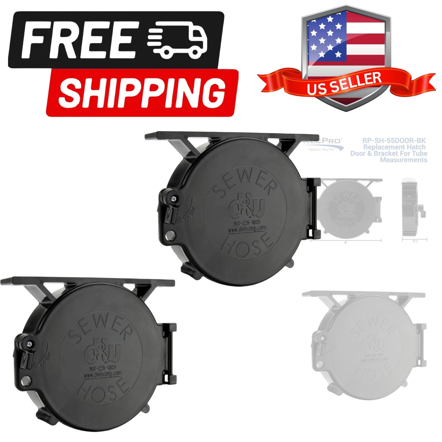 RV Super Tube Replacement Hatch Door & Bracket 6” x 6” x 2” | Durable Plastic…