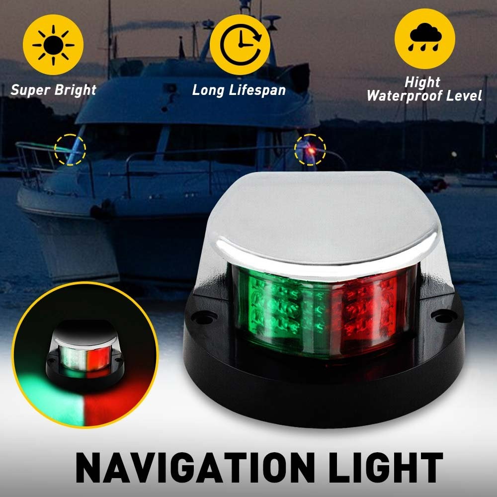 1/2Set Boat Navigation Lights Red and Green LED Marine Navigation Light Boat Bow