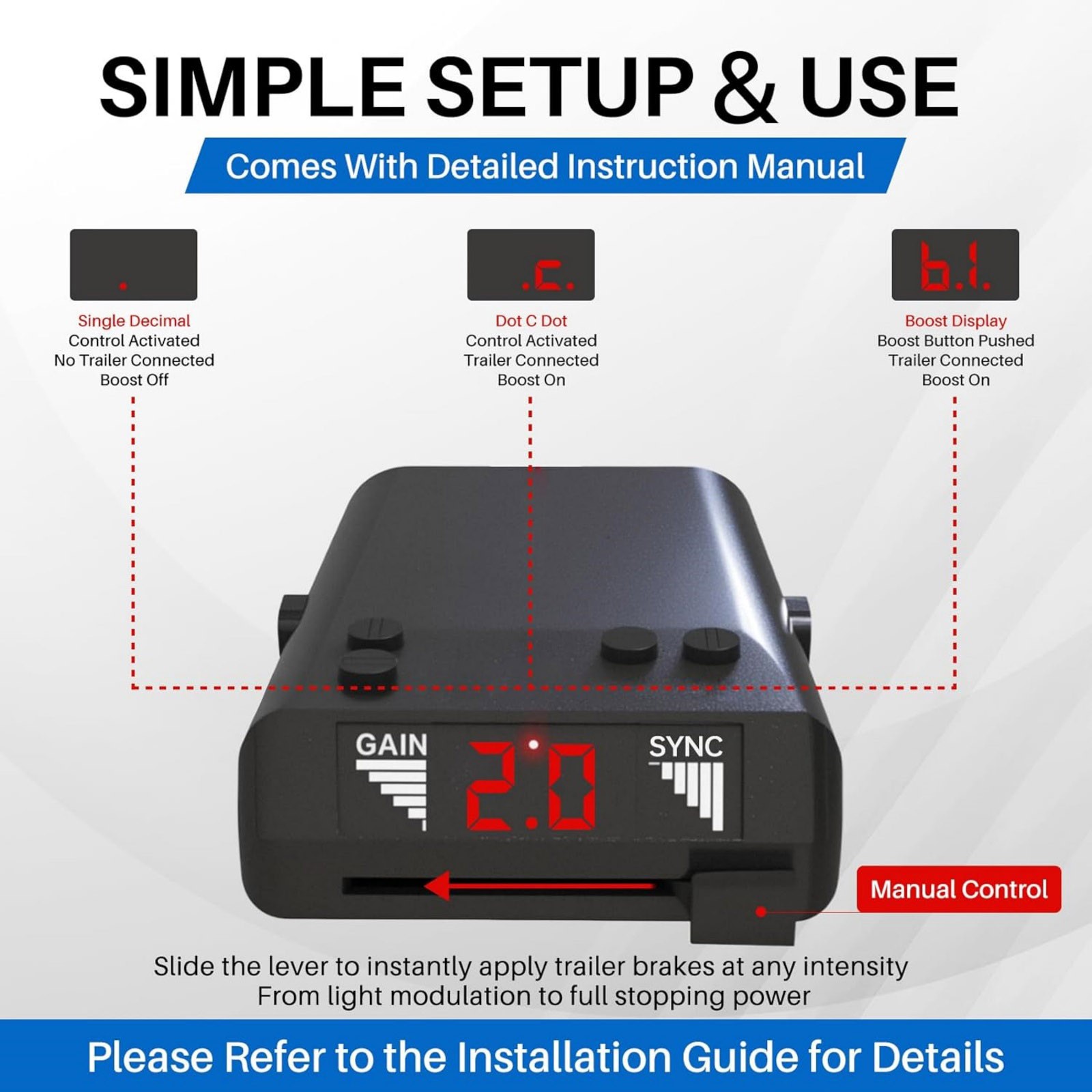 Time-Delay Brake Controller For Ford Simple Mount Any Direction With Screws