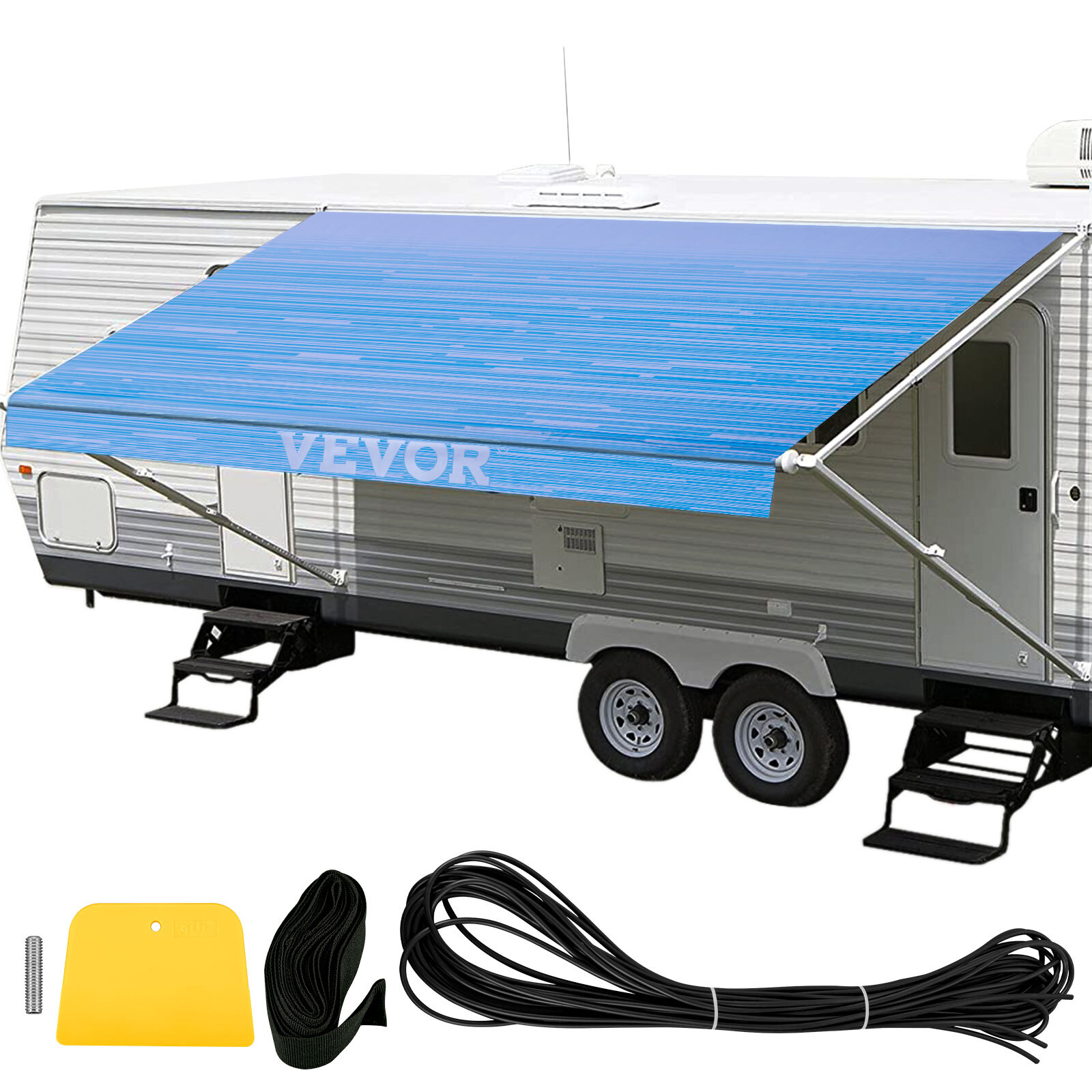 VEVOR Awning Replacement Fabric Canopy 20′ For RV Camper Trailer Ocean Blue Fade
