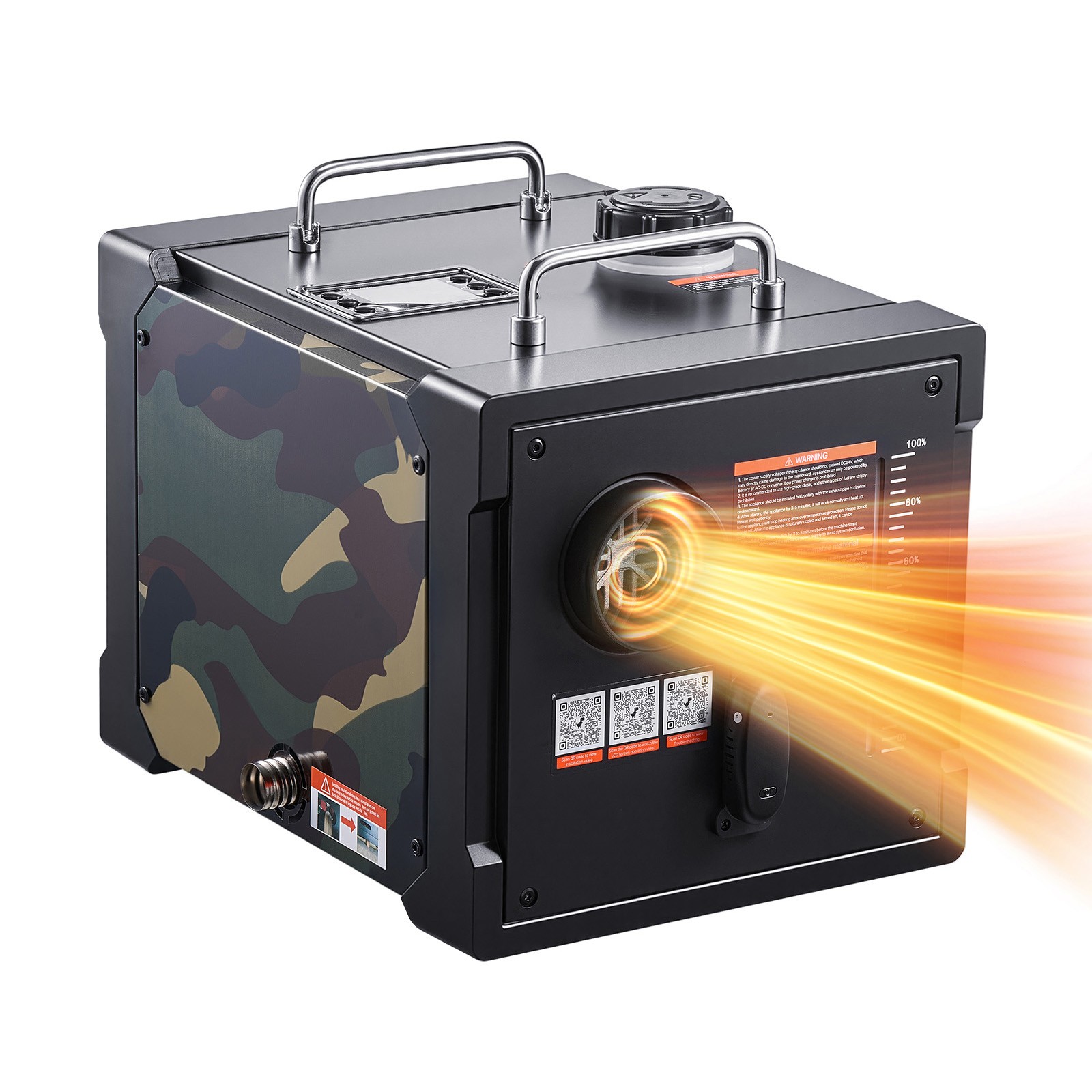 Uimoso Portable Diesel Air Heater 8KW DC 12V/24V with Bluetooth and 1.9 Gal Tank