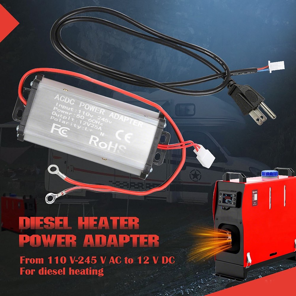 DC 12V /24V to AC 110V Adapter Air Heater Power Converter for RV, Workshops…