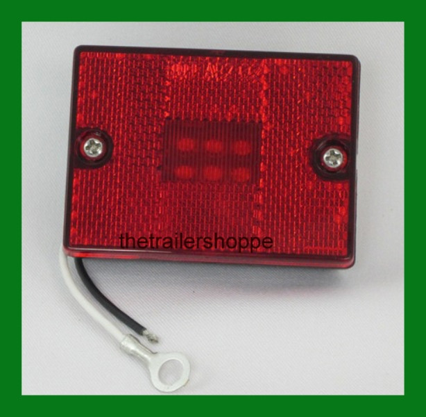RED 6 LED Square Stud Mount Clearance Side Marker Lights Trailer Camper