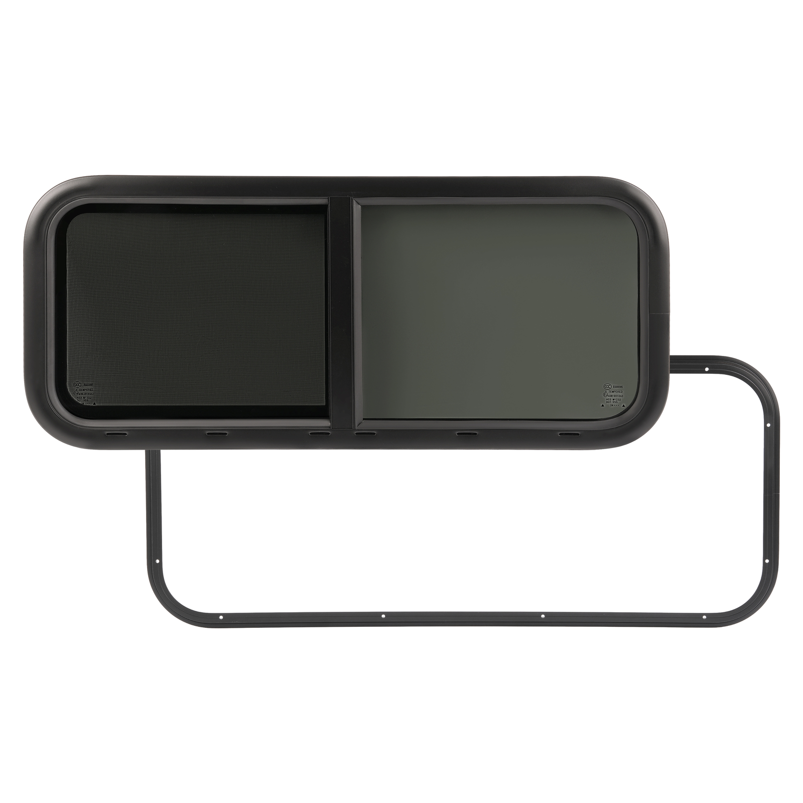 RV Window 36″ Width x 15″ Height Horizontal Slider For Cargo Trailer W/ Screen