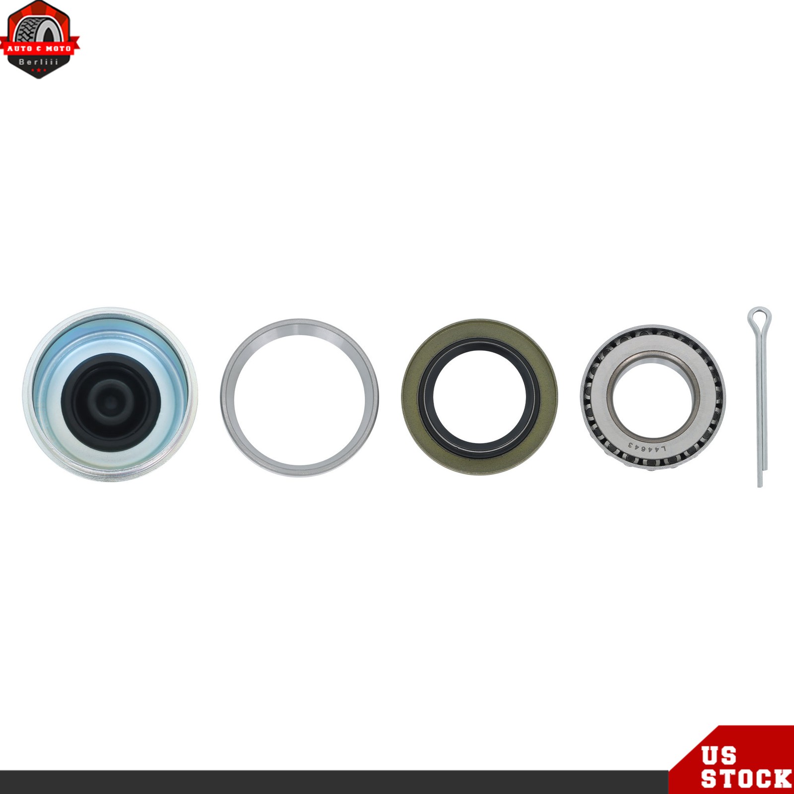 2 Set Boat Trailer Hub Wheel Bearing Kit L44643/L44610 For 1″ 2000-2200Lbs Axle