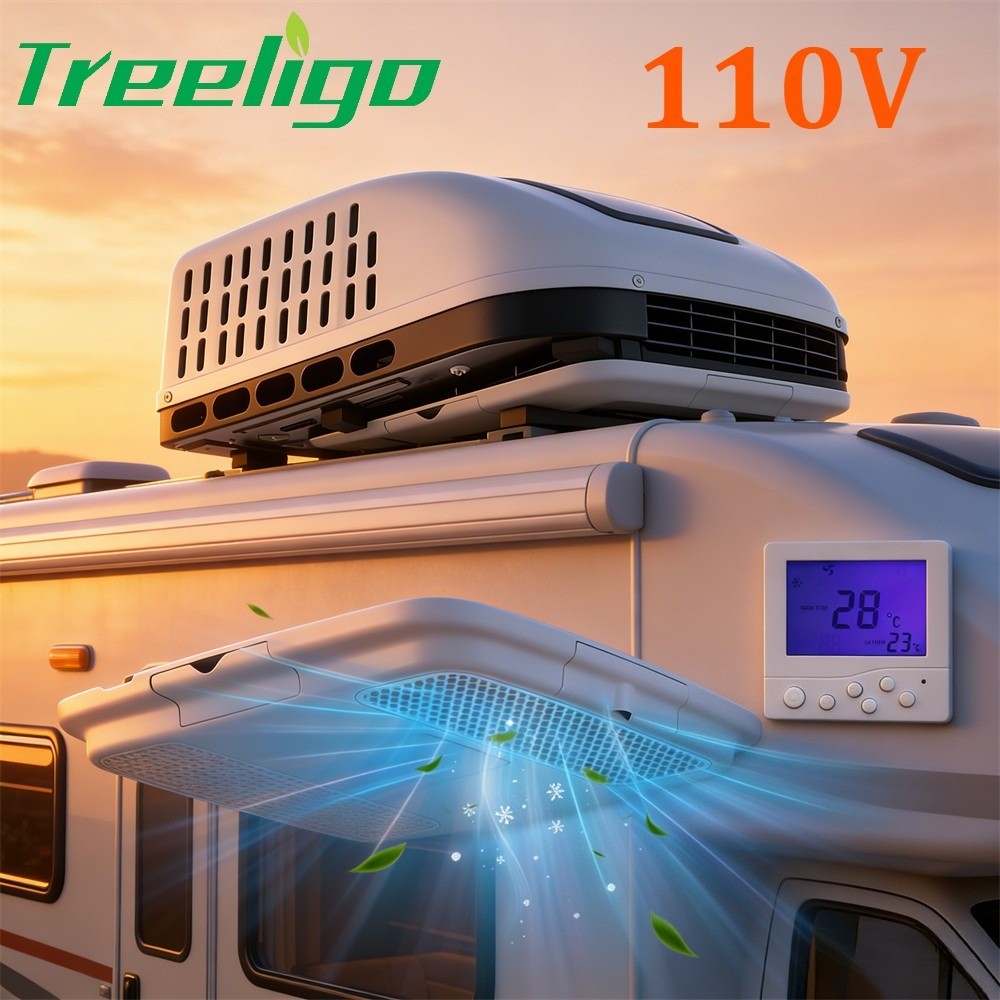 Treeligo 110V 15000BTU Heater&Cool Air Conditioner For Truck RV Van Camper Boat