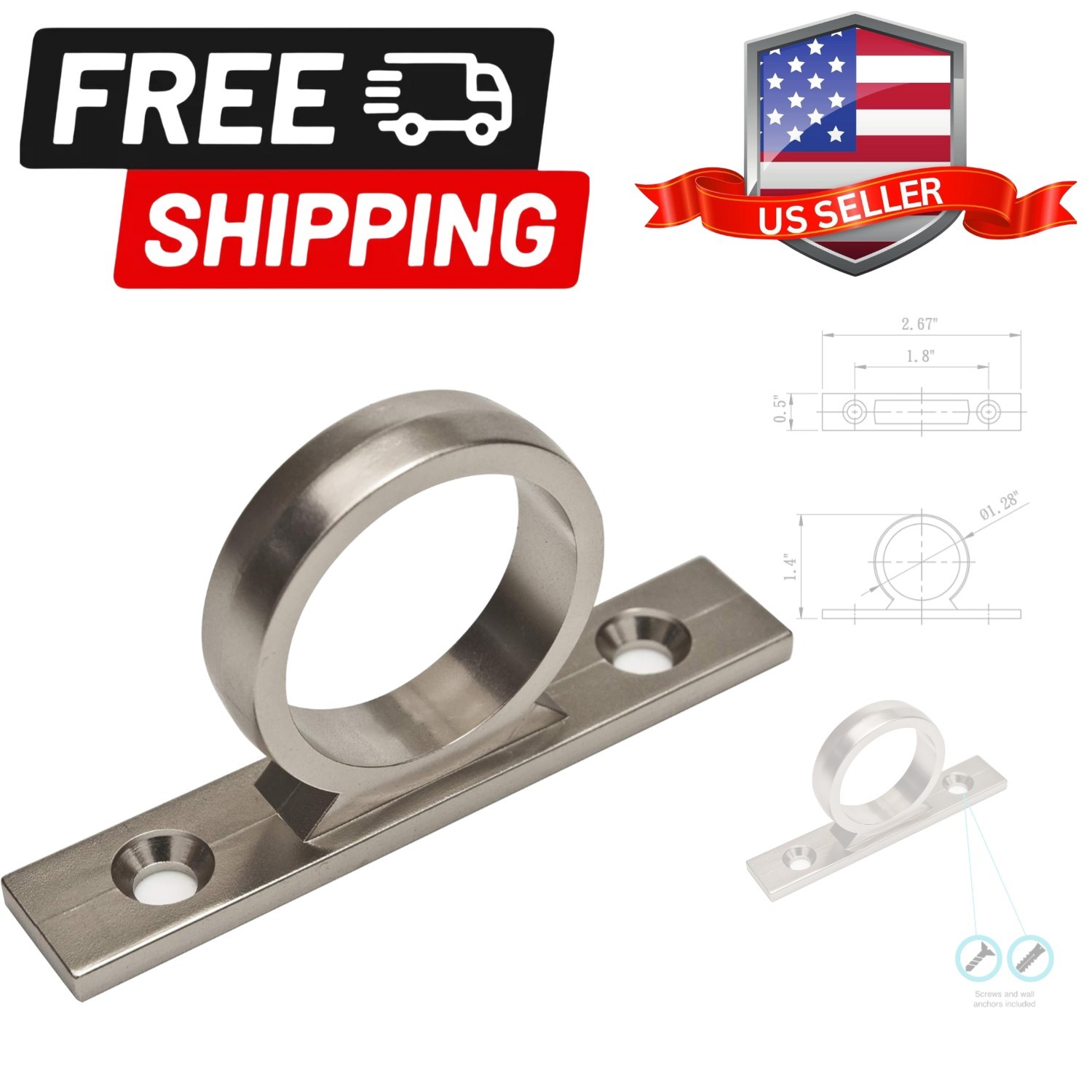 DF-SA155-SN RV Shower Hose Guide Ring – Mounting Screws Included Brushed Sati…