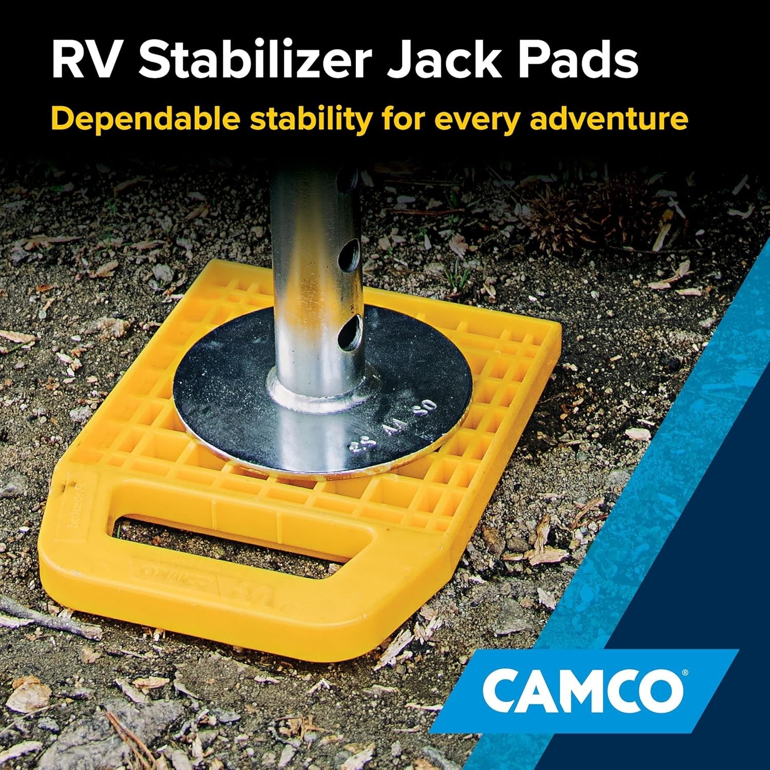 Camco 4-Pack RV Stabilizing Pads – Heavy-Duty, Interlocking Design for Stability