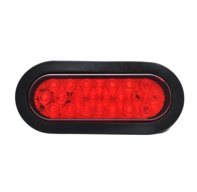 2X 6″ Oval White 22 LED Trailer Truck Reverse Backup Tail Lights Clear Lens 12V