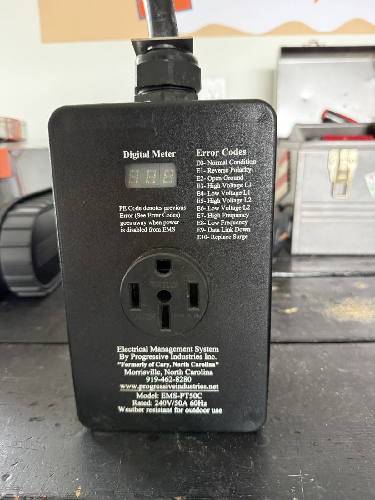 Progressive Industries EMS-PT50C RV Surge Protector 50 Amp 240V Portable EMS