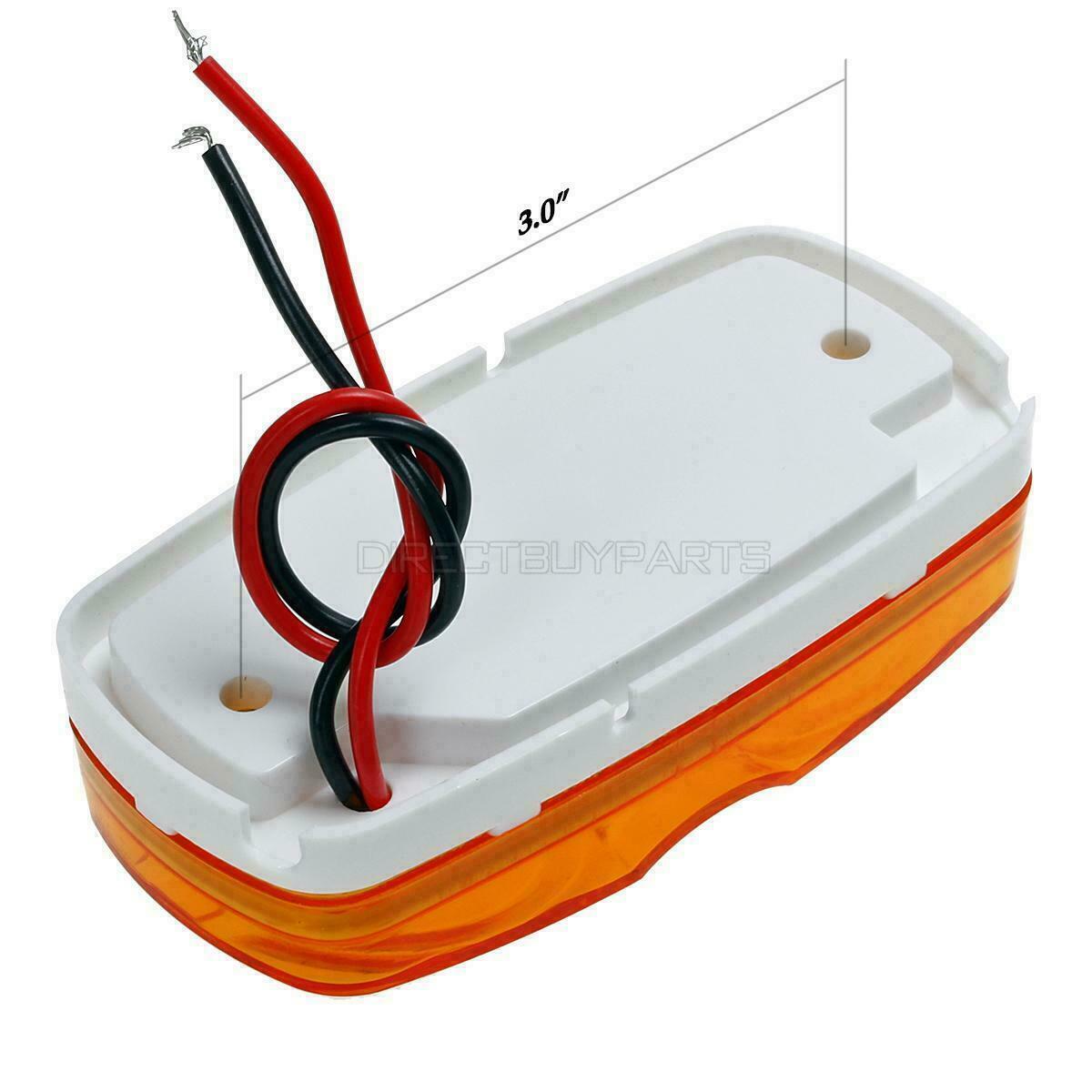 10X Trailer Amber Marker LED Light Double Bullseye 10 Diodes Clearance Light