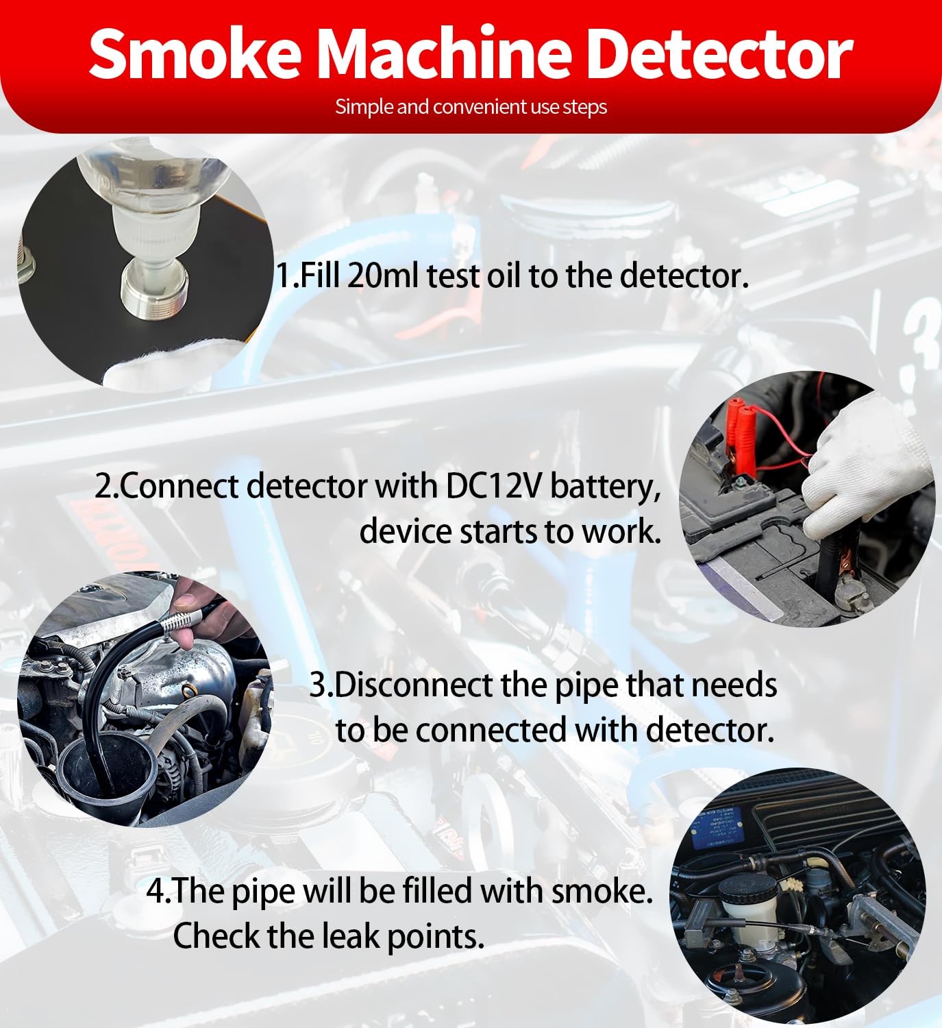 Wawews Automotive Smoke Machine Leak Detector, Evap Vacuum xy509