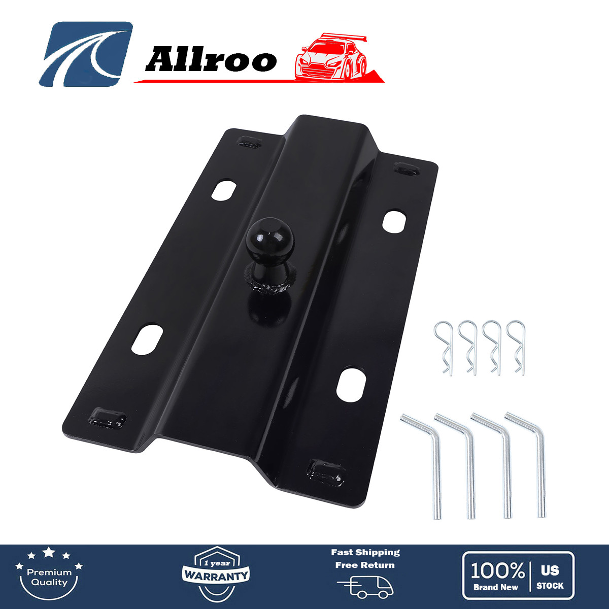 For 5th Wheel Rails Fifth Wheel Gooseneck Hitch Adapter Plate 30,000 lbs