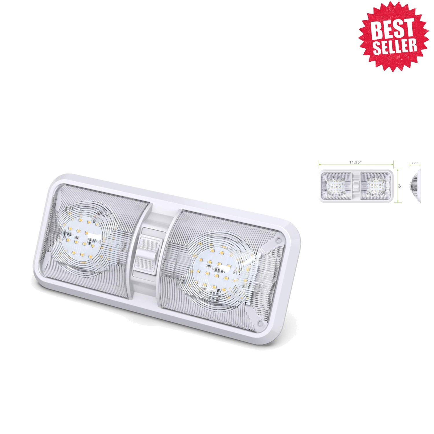 Compact LED Ceiling Light for RVs – 6W, 4000K Natural White with 3-Way Switch