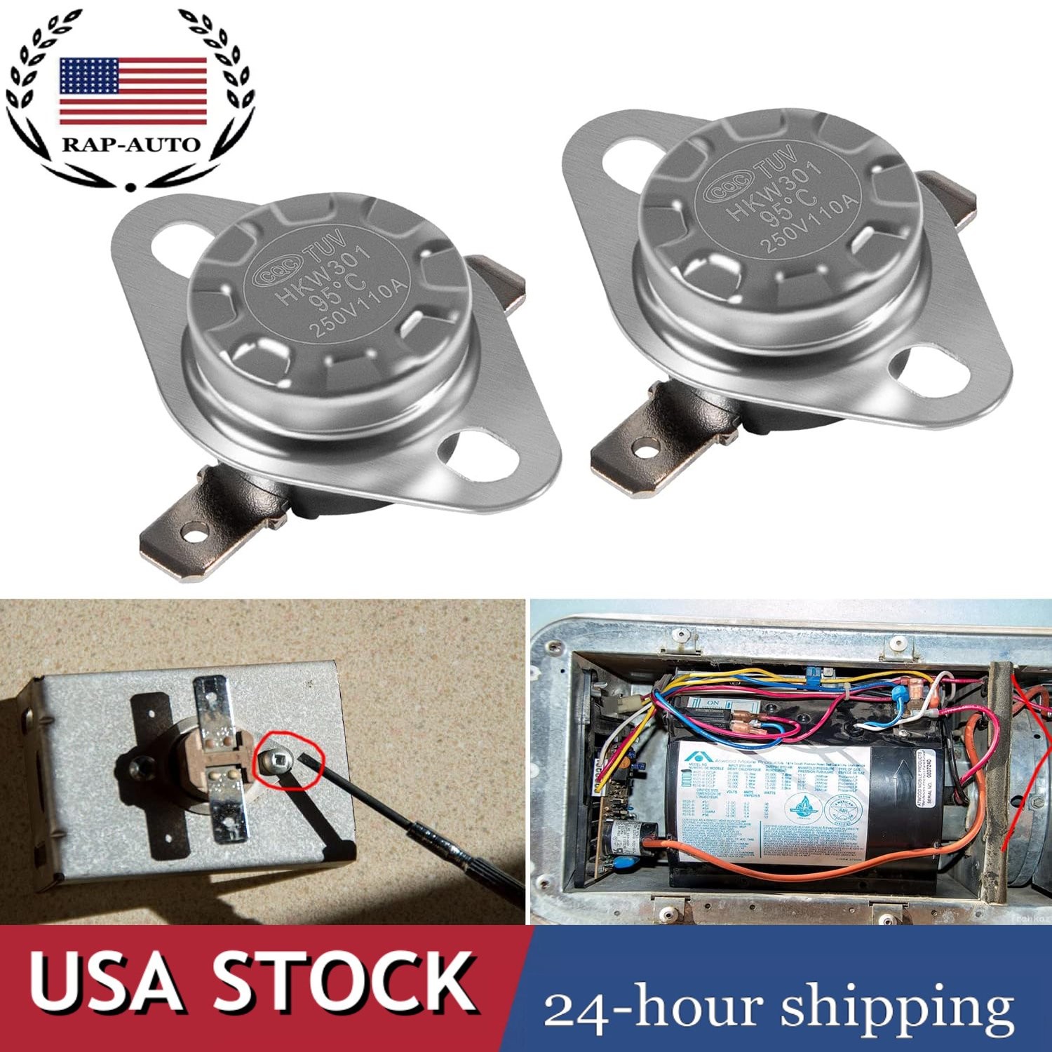 for Atwood RV Furnace Heaters 37022 /36176 High-Temperature 190°F Limit Switch