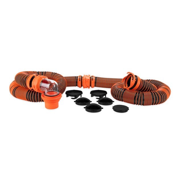Camco Rhino Extreme 20ft RV Sewer Hose Kit with 4in1 Elbow and Caps 39867