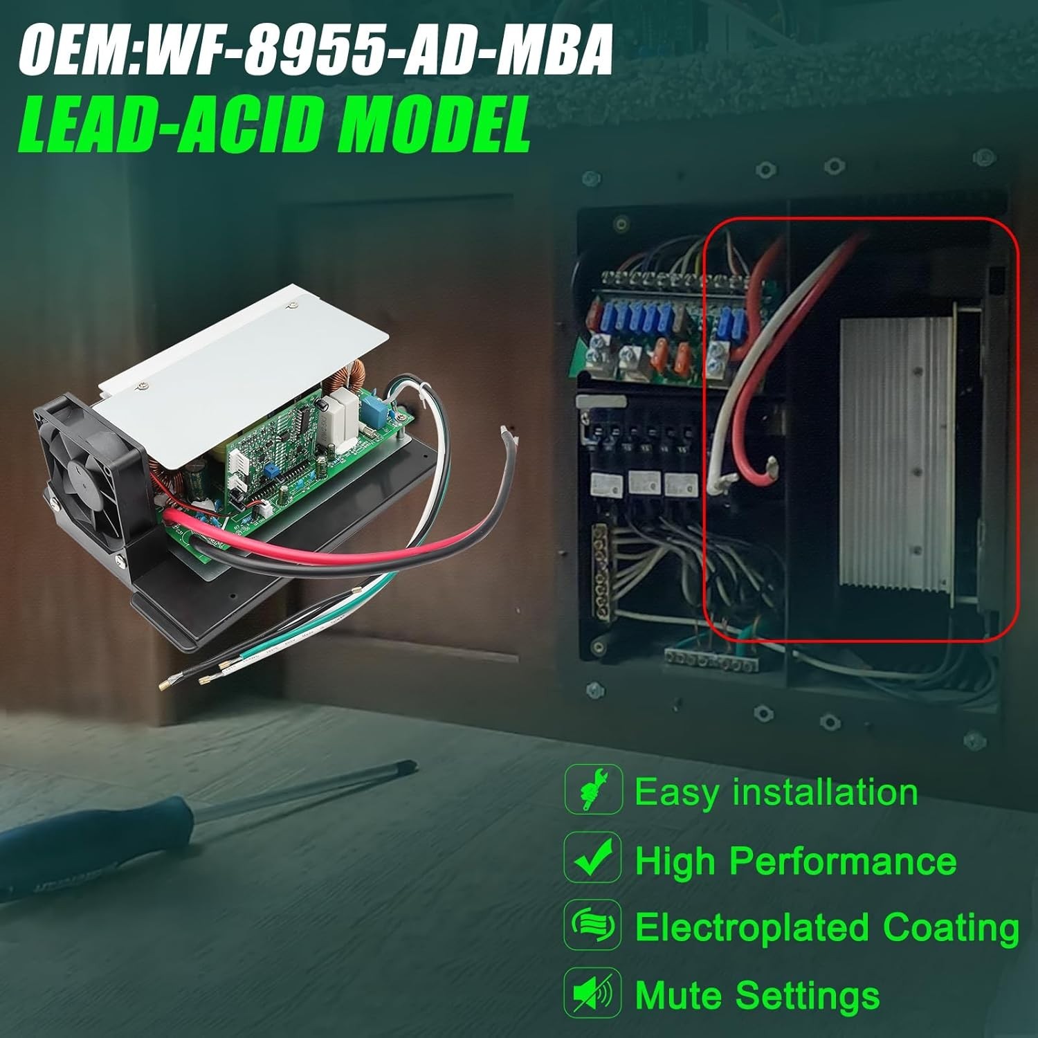 55A RV Power Converter Main Board WF-8955-MBA for WF-8900 Parallax 7155 (7144)