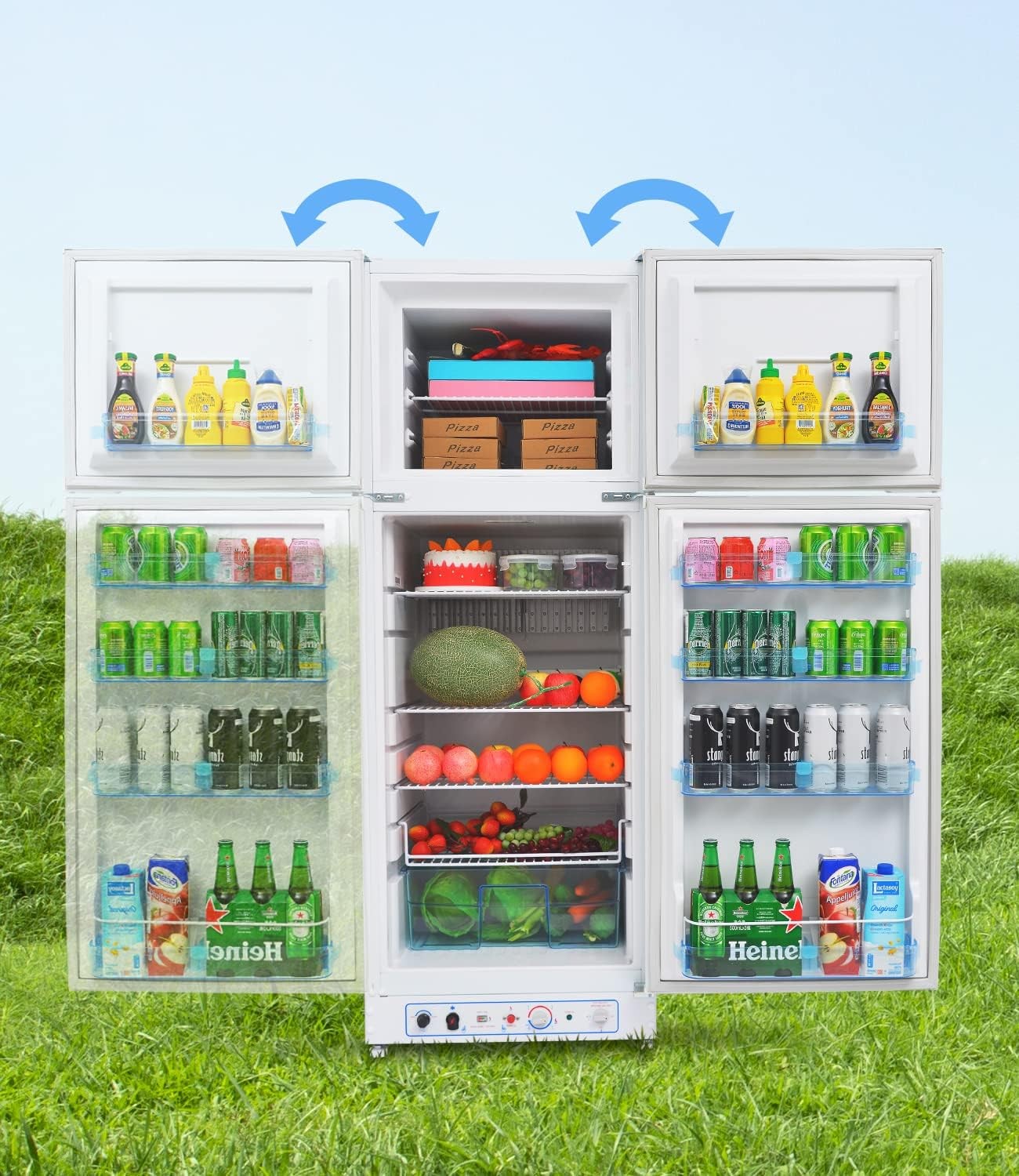 Smad 9.4 cu ft Absorption Fridge Freezer LPG/AC110v Caravan Leisure Refrigerator
