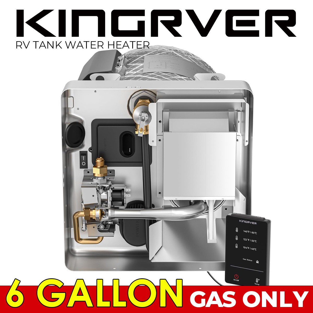 6 Gallon RV Water Heater Propane Tank Heater DSI Ignition Fits 4-6 Gal RV Camper