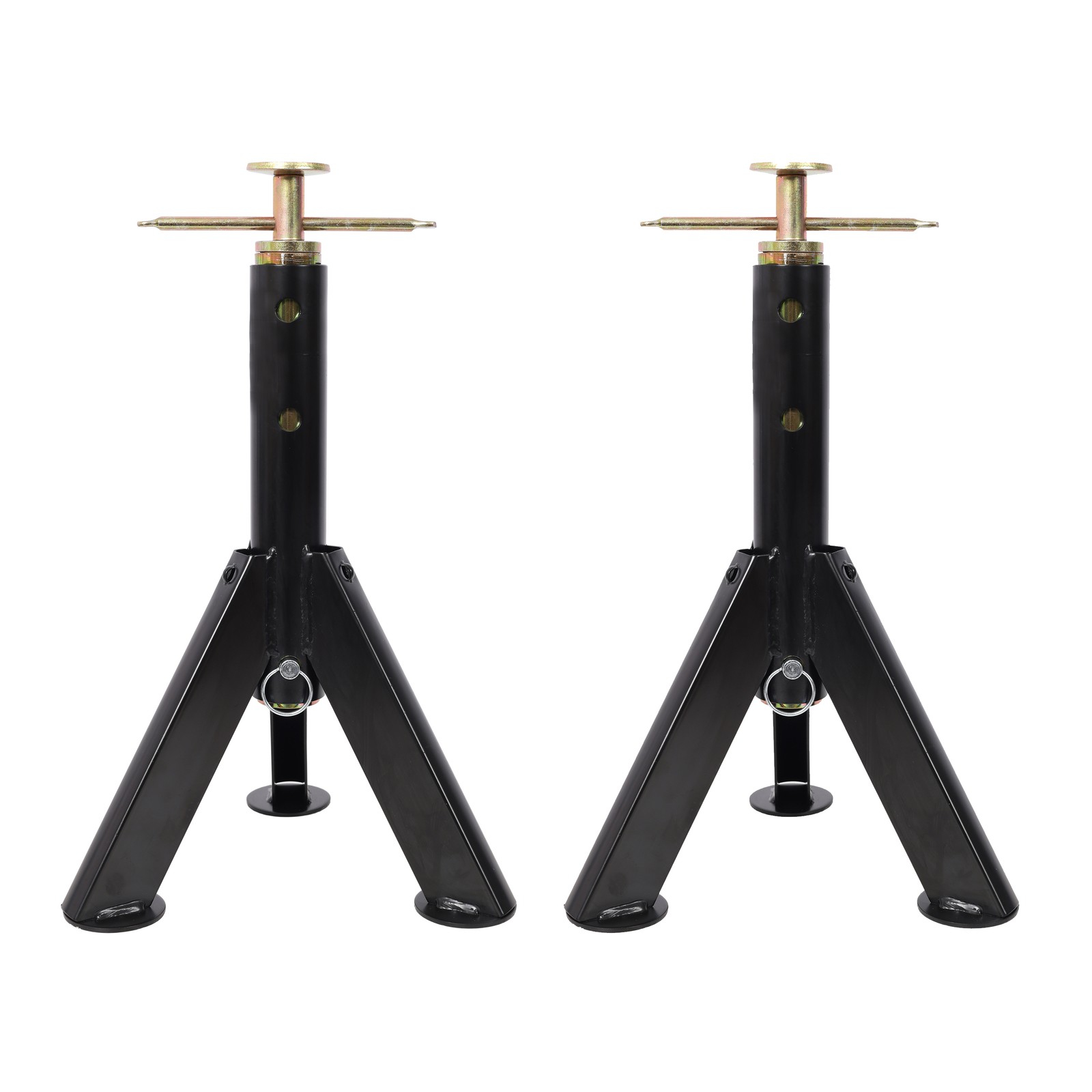 RV adjustable telescopic stabilizer jack bracket