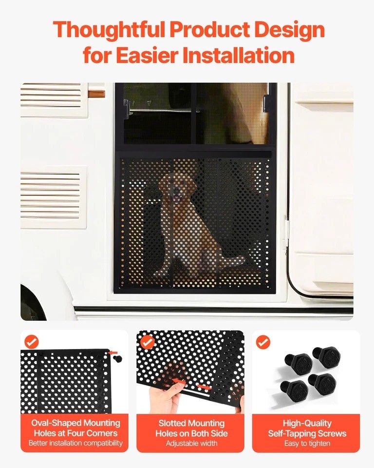 RV Screen Door Protector Adjusts from 22 to 31.5 in Adjustable Door Grille