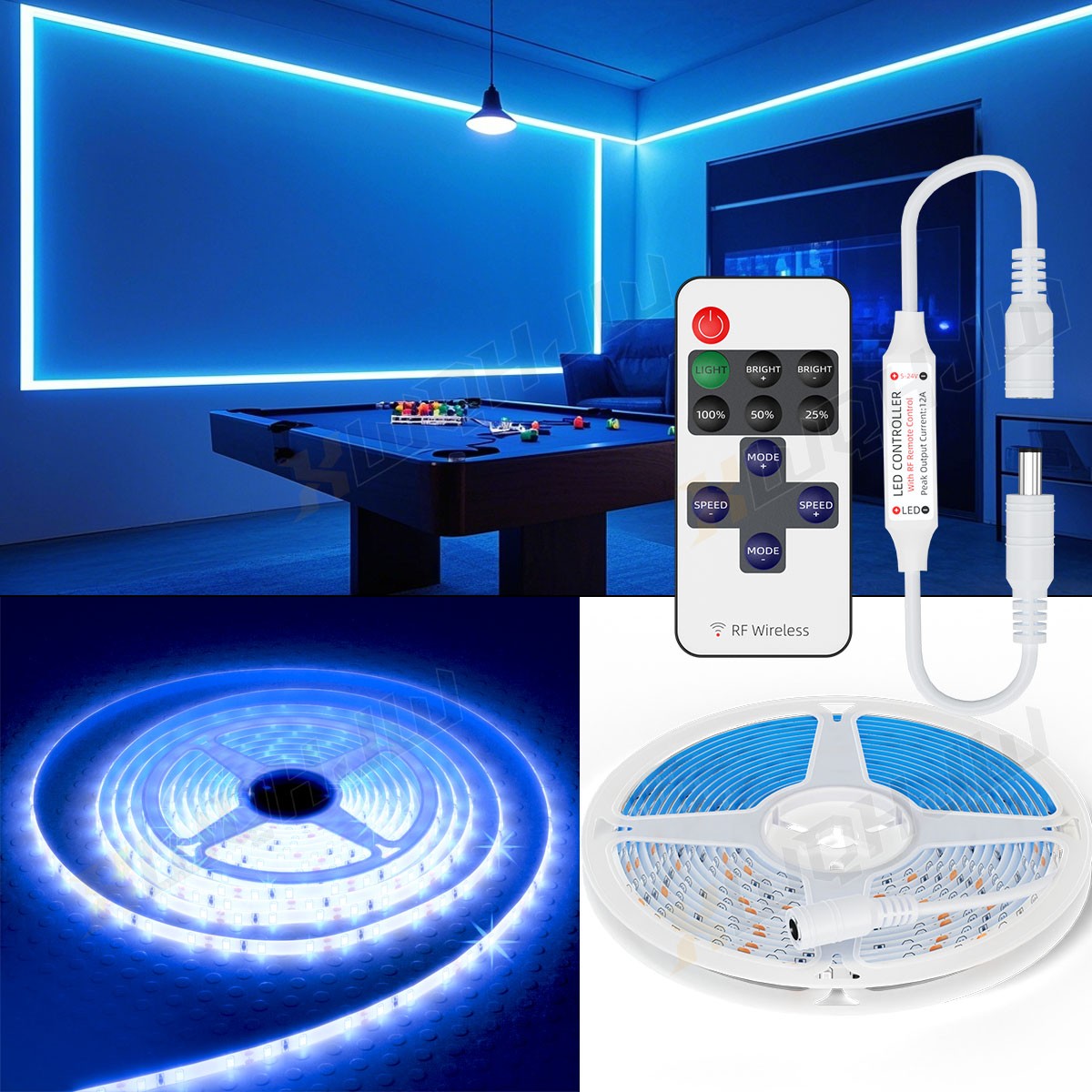 5M 16.4ft 12V 24V LED Flexible Strip light Tape Lights Bar Room