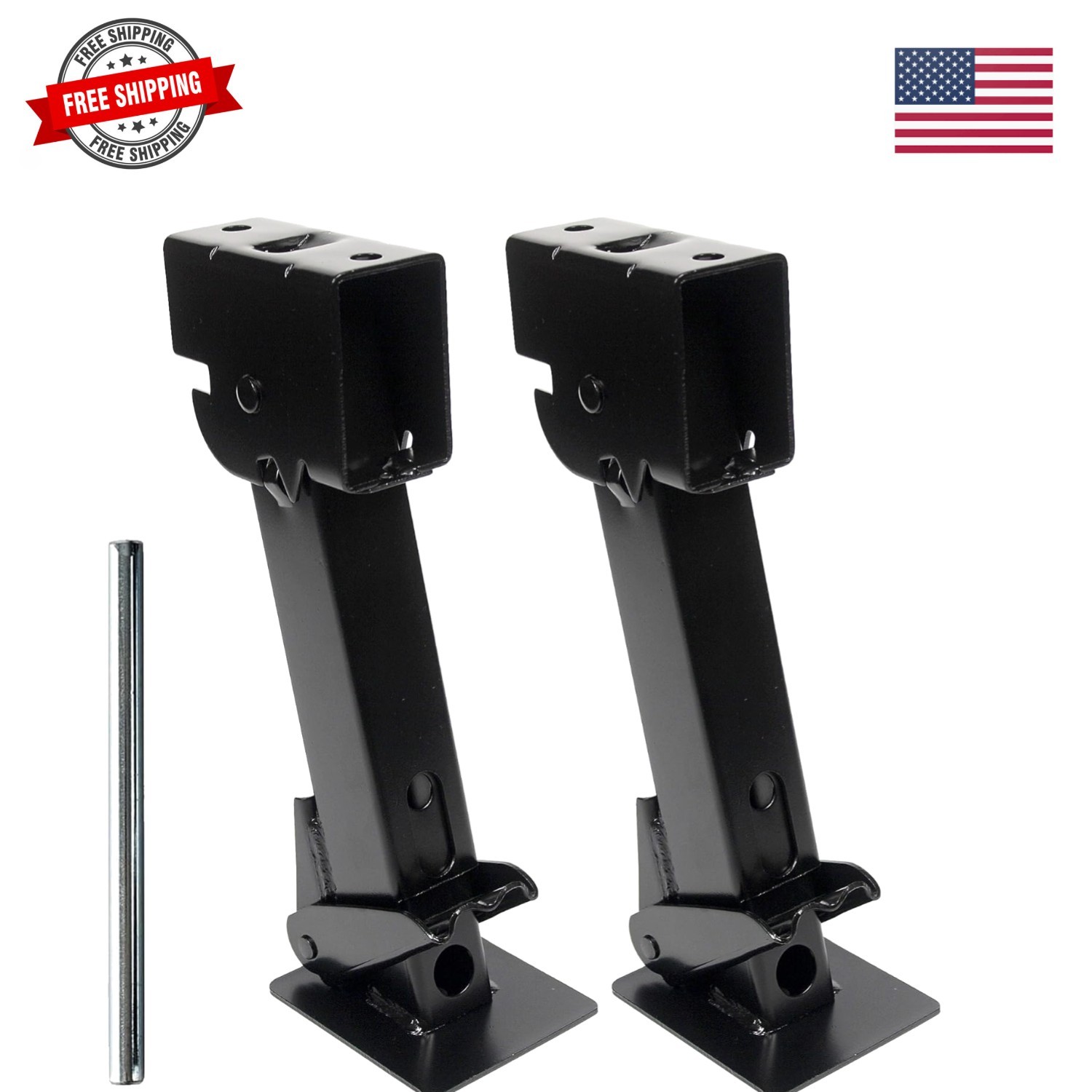 50970 Trailer Swing Down Stabilizer Jacks Telescoping RV Camper Accessories 1…