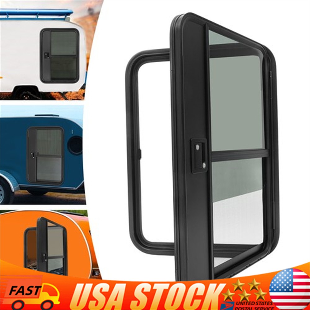 RV Camper Teardrop Trailer Door, Right Passenger Side RV Camper Entry Door Black