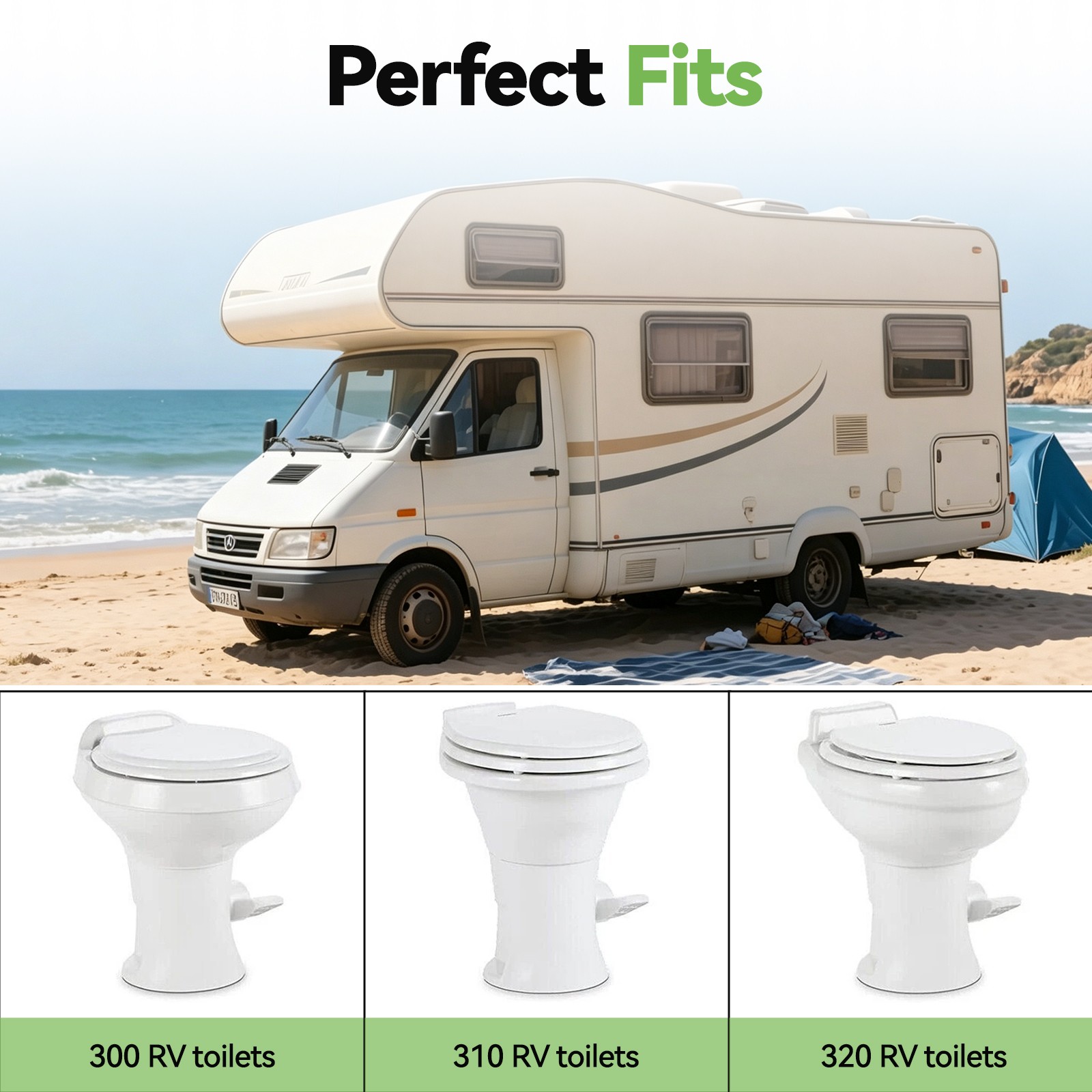 RV Toilet Seal for Dometic 300 310 320 Series, Flange, Flush Ball & Base Gasket