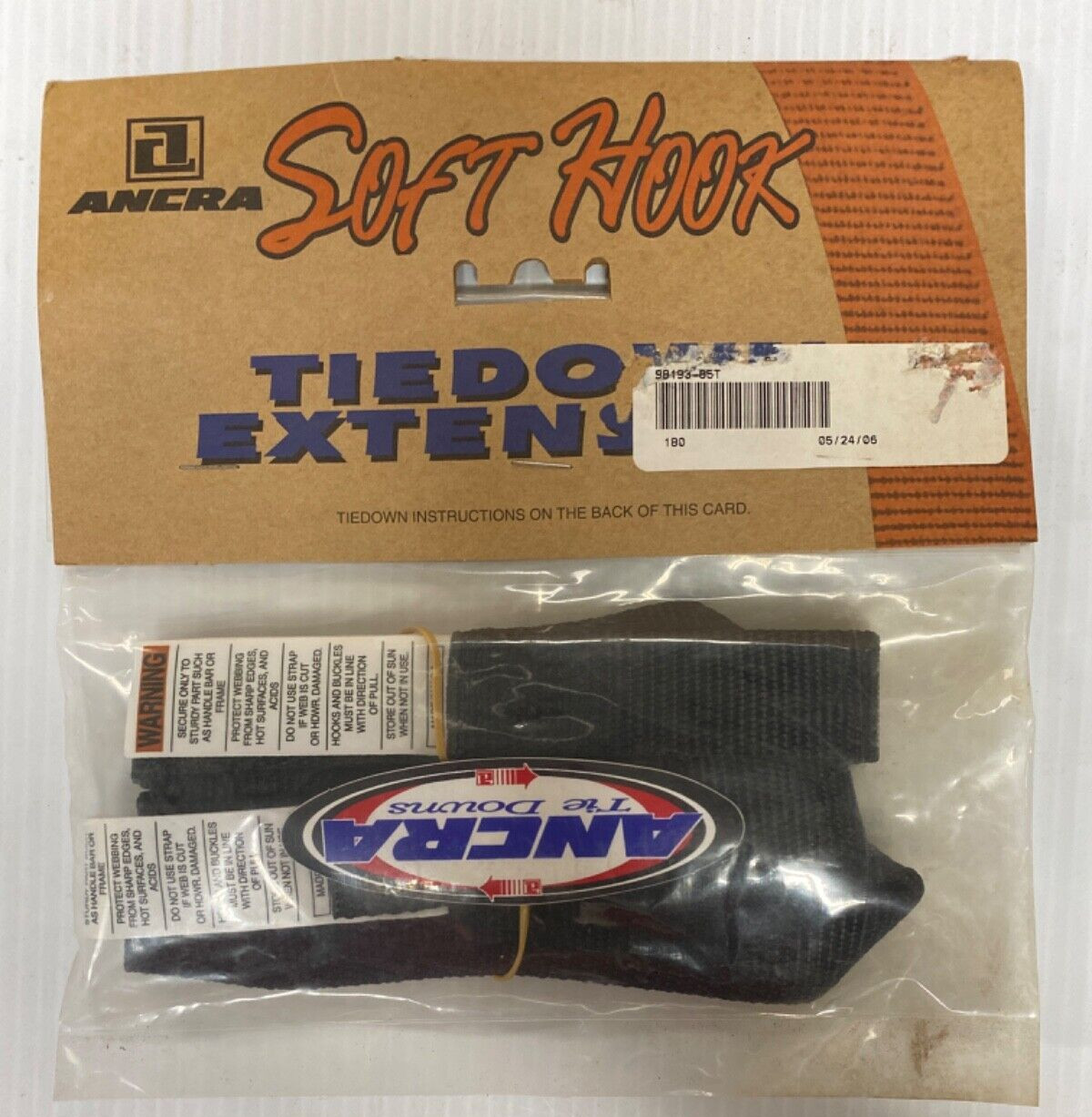 Ancra 18″ Black Soft Hook Extensions for Motorcycle ATV’s Tie Down Straps 2
