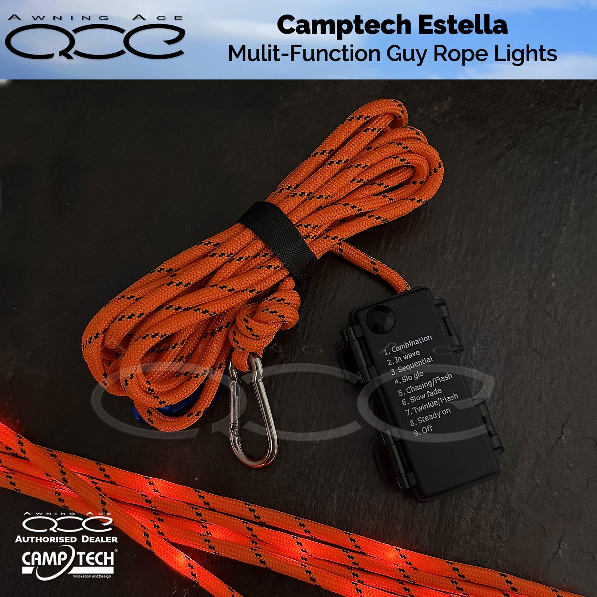 Camptech Estella Multipurpose Guy Rope Lights