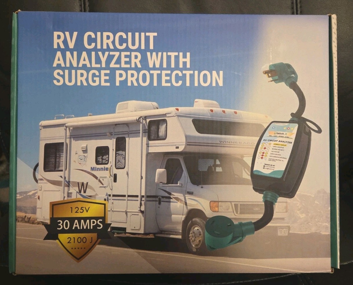 LATCH.IT RV Circuit Analyzer W/Surge Protection 125V 30Amps 2100J NEW In Box