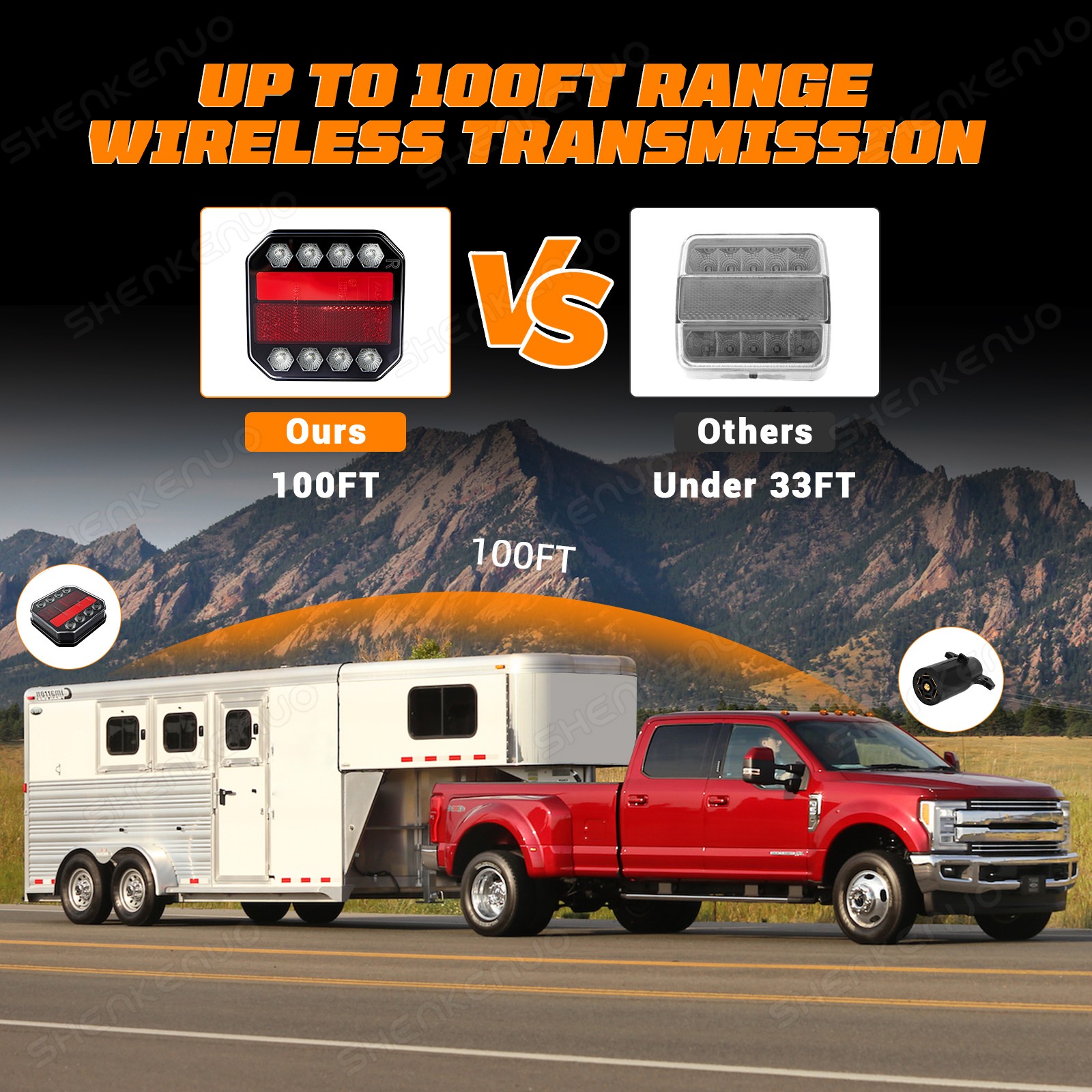 NEW Wireless Magnetic Trailer Lights –Rechargeable LED TailLight Kit For Trailer