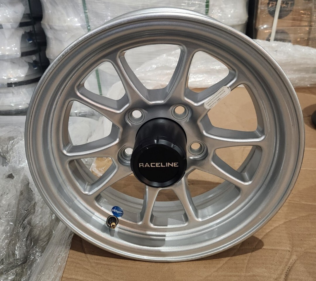 SINGLE 14″ X 5″ 5 LUG ON 4.5 ALUMINUM TRAILER WHEEL with CENTER CAP