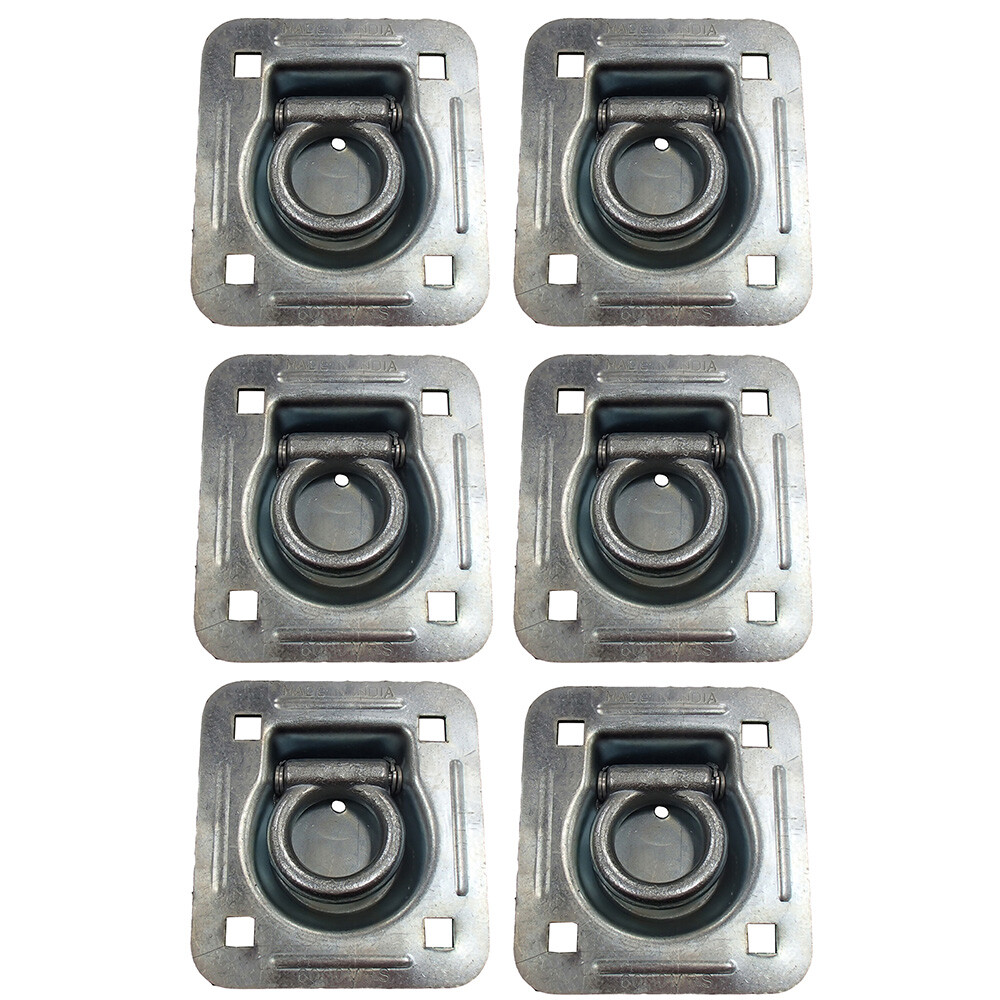 (6) Flush Mount D-Ring – 1.5″ Recessed Tie-Down Anchor for Trailers Trucks Cargo