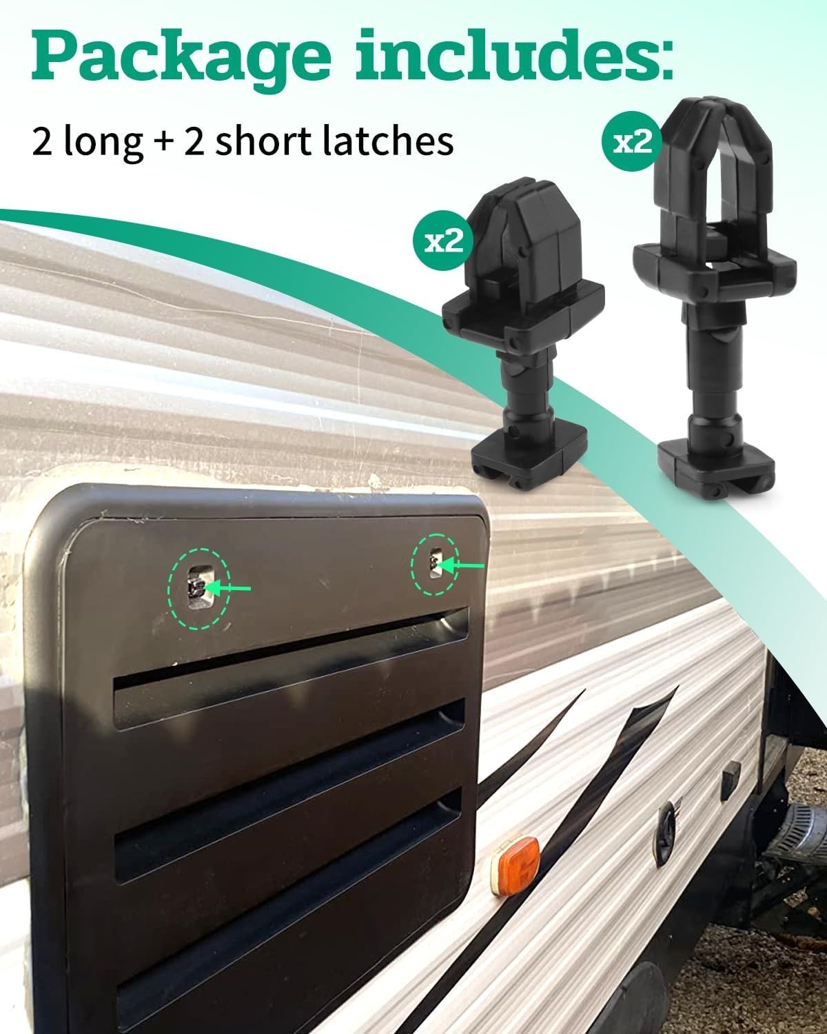 RV Refrigerator Vent Cover Latch Kit Fit for Universal RV – Four Packs