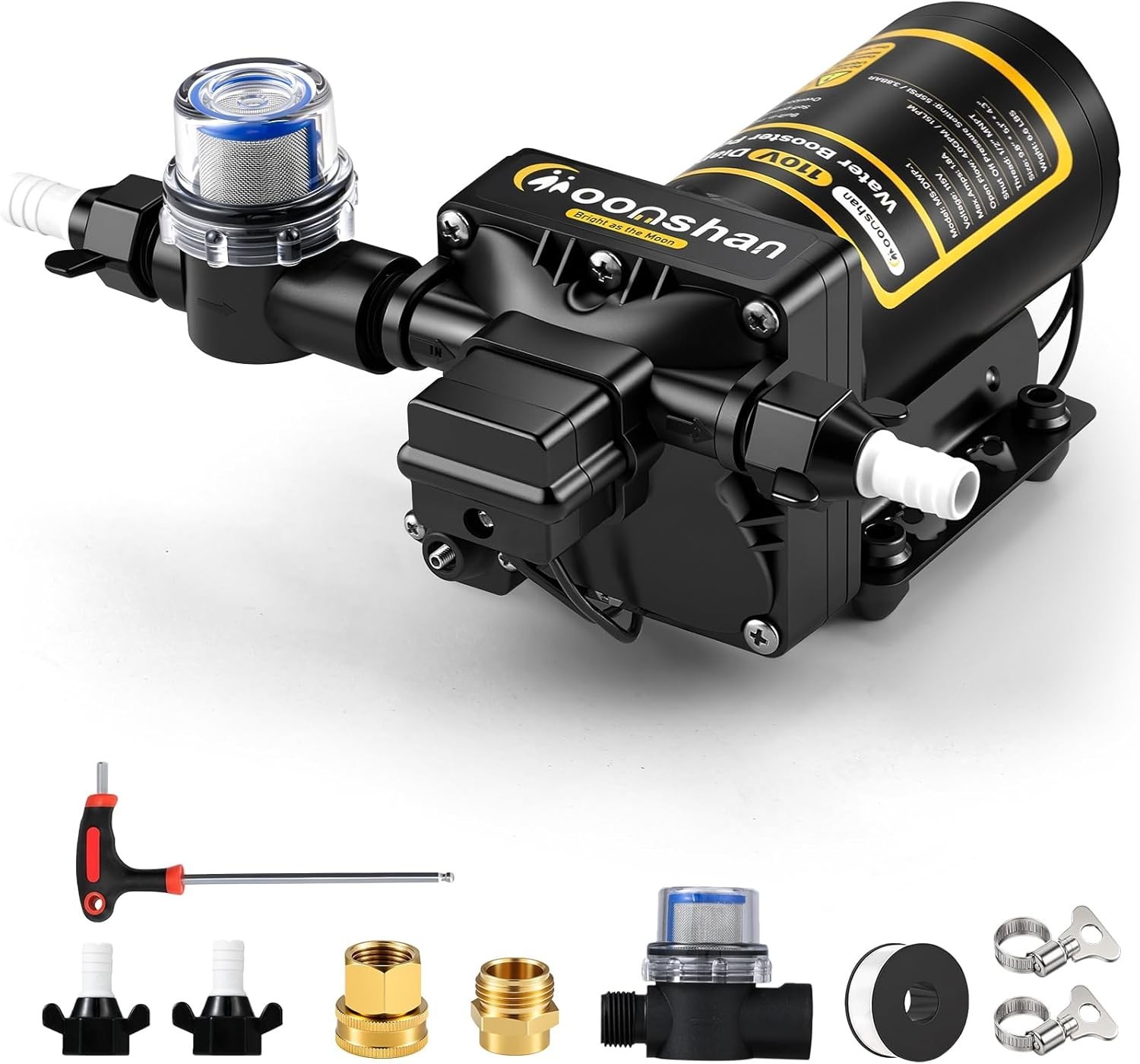 110V AC Fresh Water Pump 5 GPM 55 PSI Self-Priming Diaphragm with Power Plug