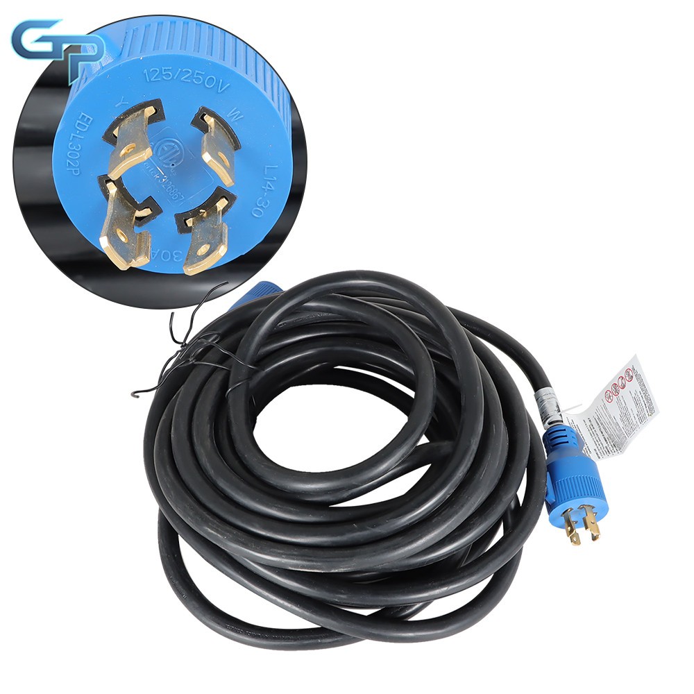40 FT 30 Amp Generator Extension Cord 4 Prong NEMA L14-30P to NEMA