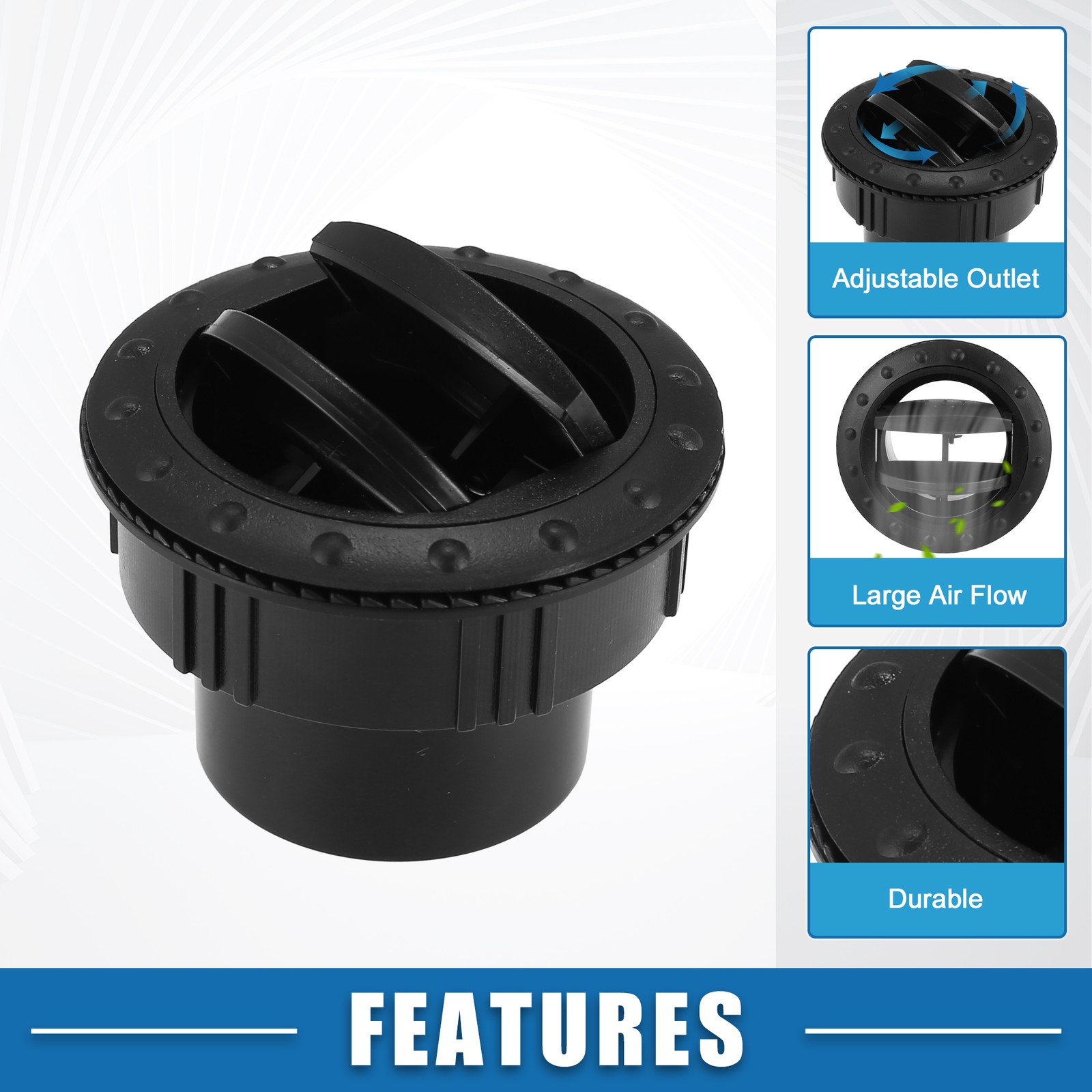 Air Conditioning Vent Outlet Rotatable 60mm Round A/C Air Outlet Pack of 2